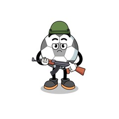Cartoon of soccer ball soldier