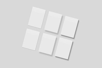 Blank paper for mockup. 3D Render.	