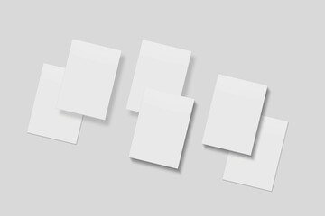 Blank paper for mockup. 3D Render.	