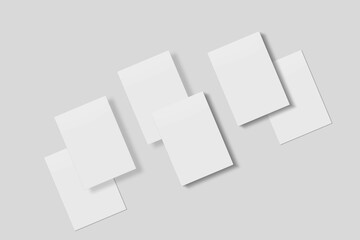 Blank paper for mockup. 3D Render.	