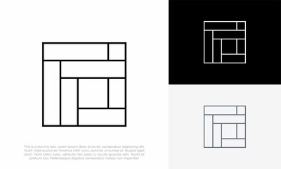 floor geometry shape logo vector icon design illustration