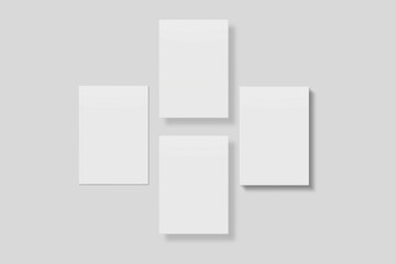 Blank paper for mockup. 3D Render.	