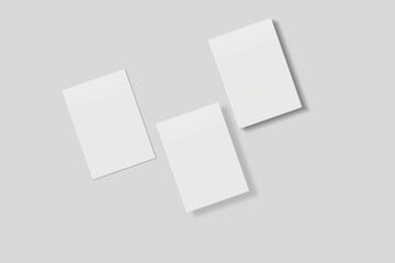 Blank paper for mockup. 3D Render.	