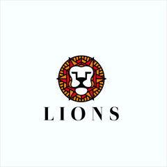 Lions logo vector icon illustration design Premium Vector