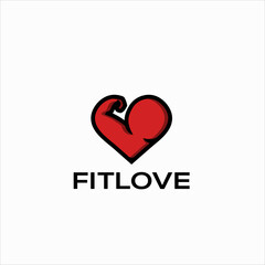 Fitness love Logo and Icon mascot for your company