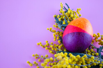 Easter eggs. Festive decoration. Easter. Celebration. Bright holiday. Eggs on a pink background. Multi-colored eggs on a pink background.