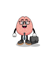 brain mascot as a businessman