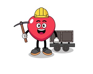 Mascot Illustration of love miner