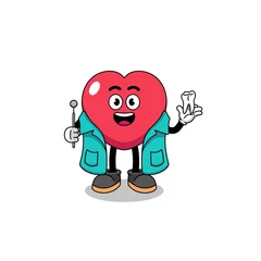 Fotobehang Illustration of love mascot as a dentist © Ummu