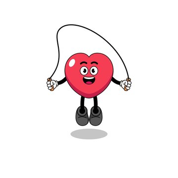 recommend clip art: love mascot cartoon is playing skipping rope