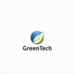 Green tech logo vector icon illustration design Premium Vector