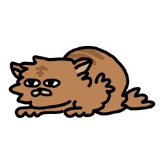 座っている猫のイラスト。