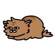 座っている猫のイラスト。