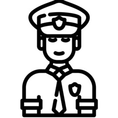 policeman line icon