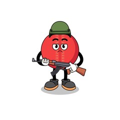 Cartoon of cricket ball soldier