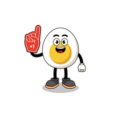 Cartoon mascot of boiled egg number 1 fans