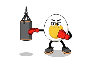 Naklejka premium Illustration of boiled egg boxer