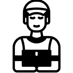 delivery boy solid line icon
