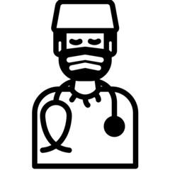 doctor solid line icon