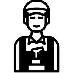 man solid line icon