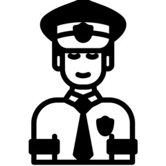 policeman solid line icon