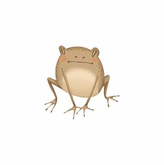 Cute cartoon toad on a white background. Stock illustration.