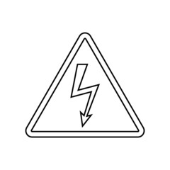 High voltage icon in line style