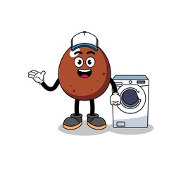 chocolate egg illustration as a laundry man