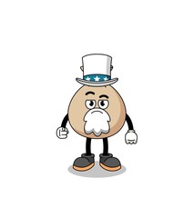 Illustration of money sack cartoon with i want you gesture