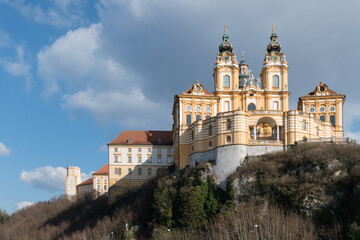 Fototapeta na wymiar Melk Abbey is an Austrian Benedictine abbey and one of the world's most famous monastic sites. UNESCO world cultural heritage site