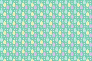 print background easter eggs colored on a white background