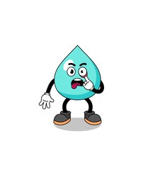 Character Illustration of water with tongue sticking out