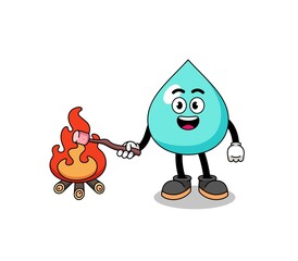 Illustration of water burning a marshmallow