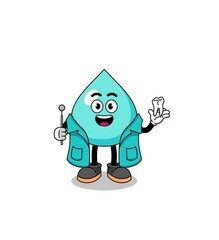 Illustration of water mascot as a dentist