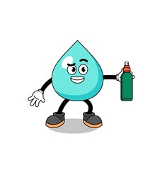 water illustration cartoon holding mosquito repellent