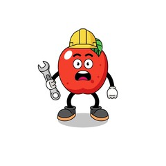 Character Illustration of apple with 404 error