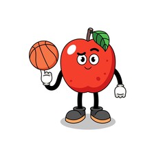 apple illustration as a basketball player