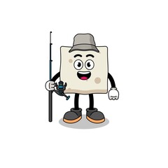 Mascot Illustration of tofu fisherman