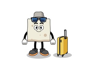 tofu mascot doing vacation