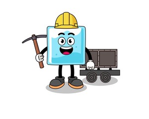 Mascot Illustration of ice block miner