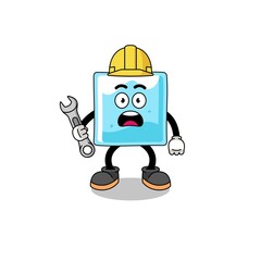 Fototapeta premium Character Illustration of ice block with 404 error