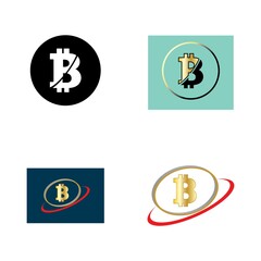 bitcoin crypto B letter logo symbol template design illustration vector