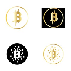 bitcoin crypto B letter logo symbol template design illustration vector