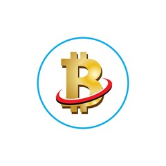 Obraz premium bitcoin crypto B letter logo symbol template design illustration vector