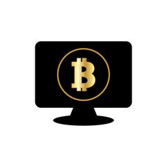 bitcoin crypto B letter logo symbol template design illustration vector