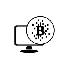 bitcoin crypto B letter logo symbol template design illustration vector