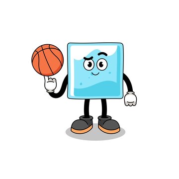 ice block illustration as a basketball player