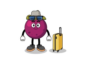 mangosteen mascot doing vacation