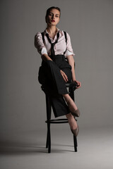 Caucasian woman portrait in classic style