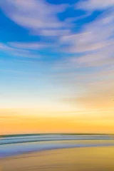 Abwaschbare Fototapete Honigfarbe Sonnenuntergang am Meer